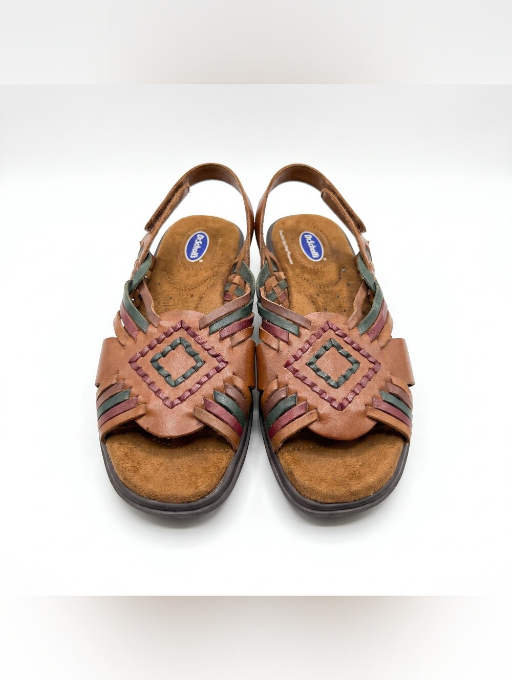Dr. Scholl's Brown Leather Sandals with Accents
